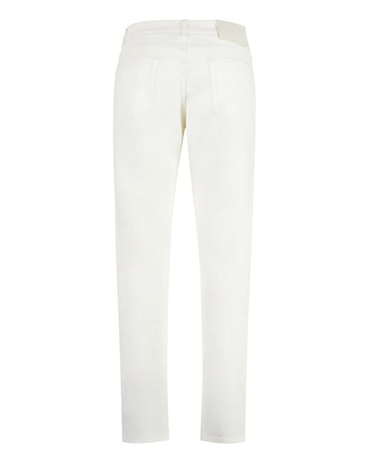 Etro White 5-pocket Straight-leg Jeans for men