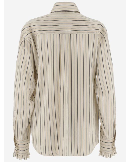 Stella McCartney Natural Silk Blend Shirt With Ruffles