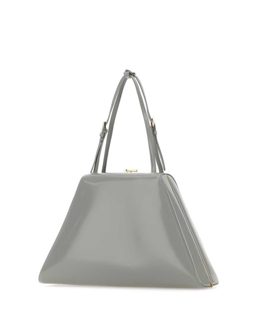Prada Gray Light Leather Handbag