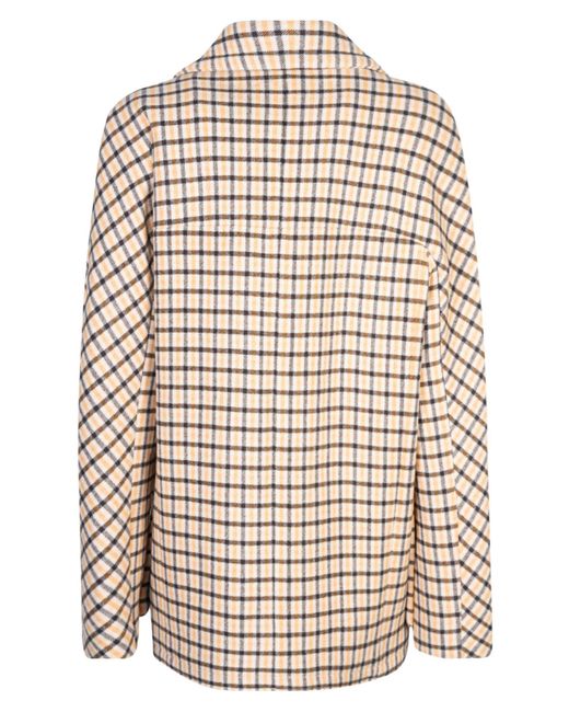 Lanvin Natural Check Double-Breasted Blazer for men