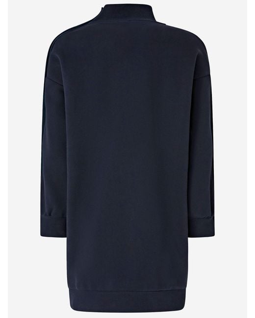 Pinko Blue Maxi Cotton Sweater With Buttons