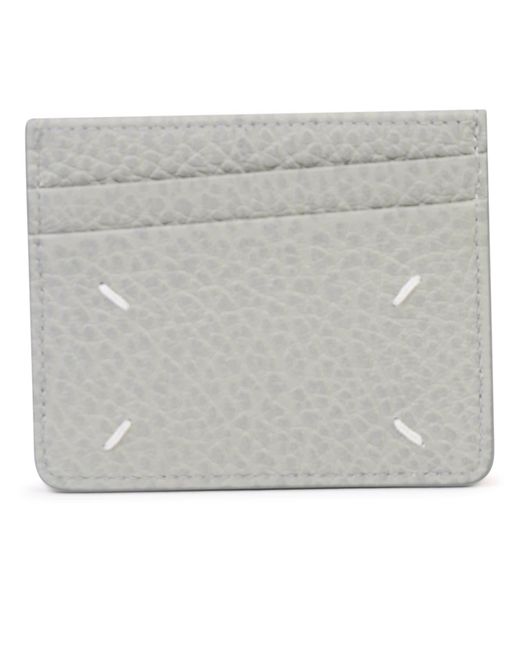 Maison Margiela Gray 'Four Stitches' Ansiette Leather Card Holder