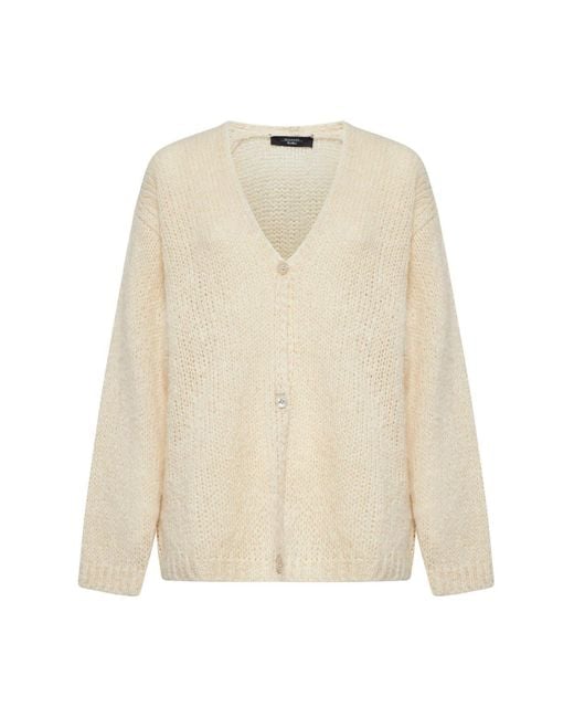 Weekend by Maxmara Natural V-Neck Long-Sleeved Cardigan