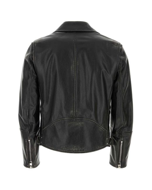 Alexander McQueen Black Leather Jacket for men