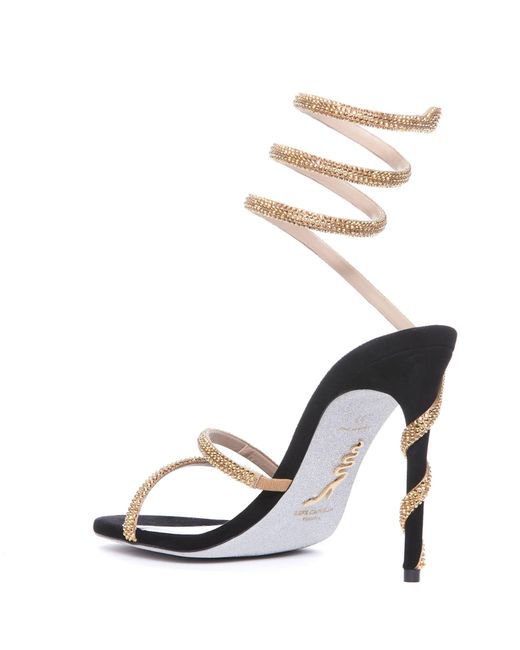 Rene Caovilla Metallic Margot Embellished Suede Sandals