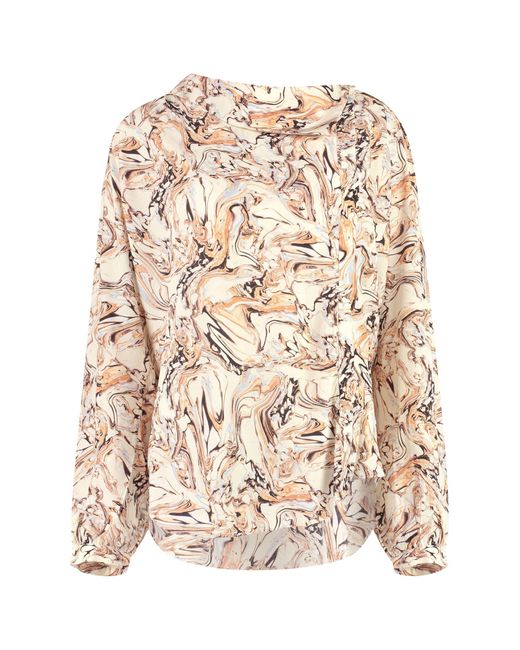 Isabel Marant Natural Tiphaine Printed Silk Blouse