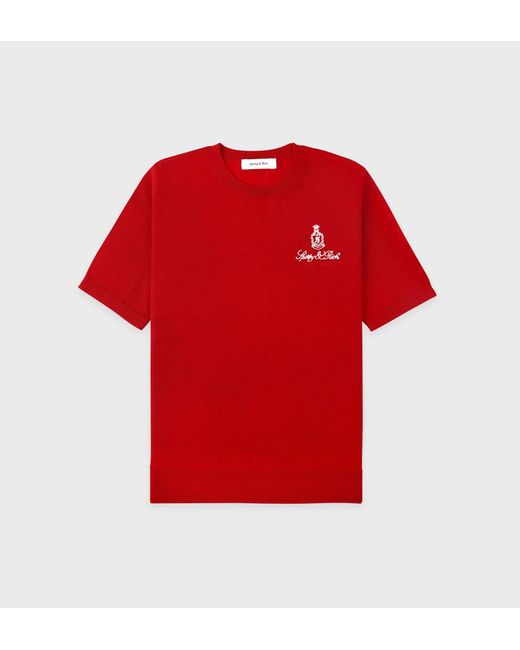 Sporty & Rich Red Vendome Ss Merino Sweater