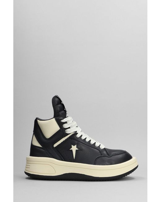 Rick Owens Multicolor Turbopwn Sneakers In Black Leather for men