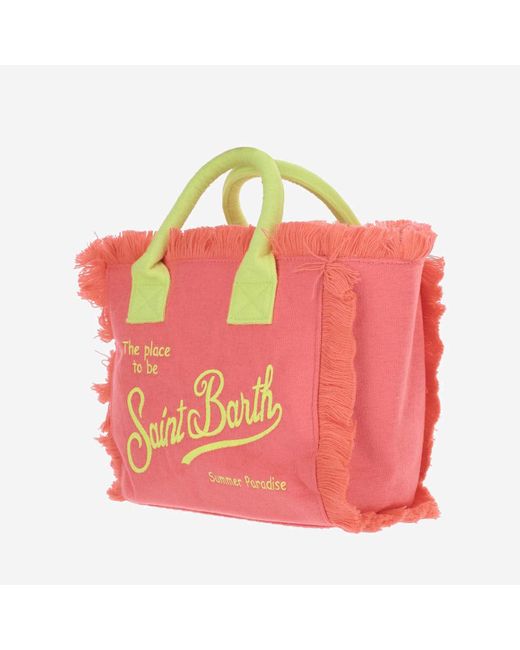 Mc2 Saint Barth Pink Colette Tote Bag With Logo