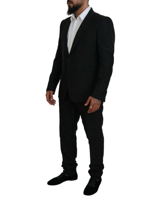 Dolce & Gabbana Black Martini Slim Fit Designer Suit for men