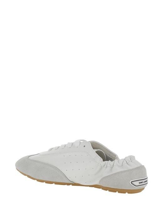 Saint Laurent White Sneakers Artico Leather Lamb Trainers for men