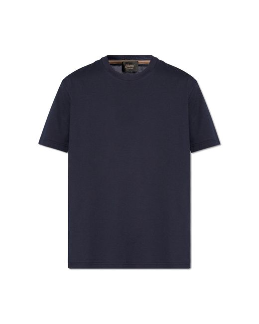 Brioni Blue Cotton T-Shirt for men