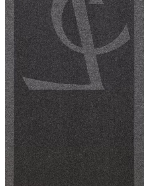 Saint Laurent Black Silk Scarf With Maxi Logo