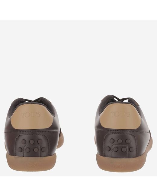Tod's Brown Leather Sneakers And Suede Trainers for men