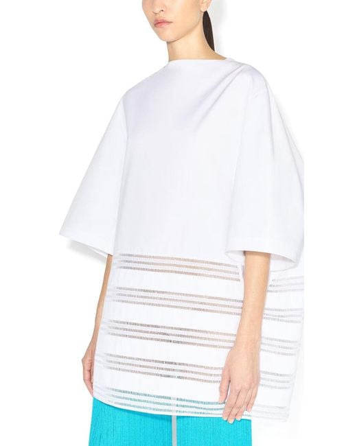 Maison AlaïA White Robe Ronde En Coton Poplin Blanc Dress