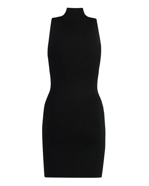 DIESEL Black Logo Turtleneck Mini Dress