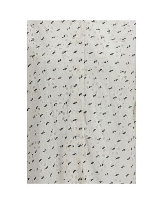 Gcds Gray White Cotton Pattern Shirt