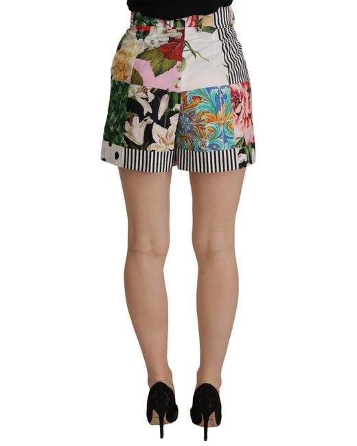Dolce & Gabbana Black Floral Patchwork Highwaisted Shorts for men