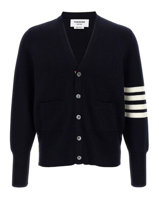Thom Browne Blue 4-Bar' Wool Cardigan for men
