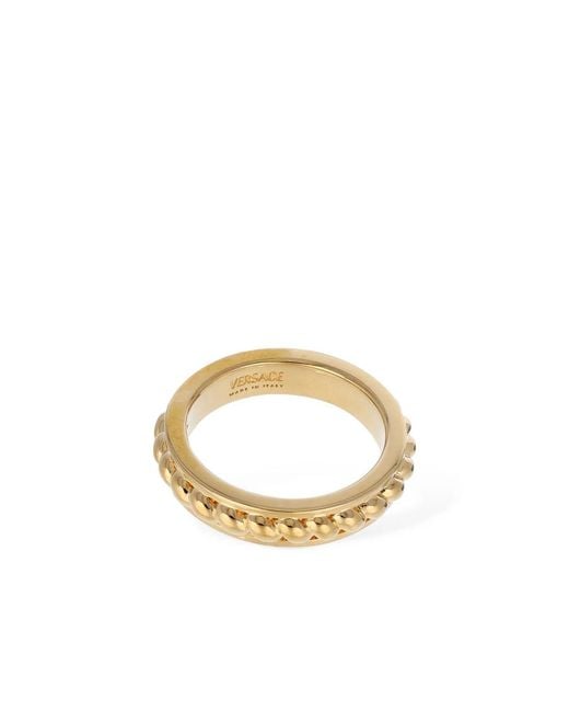 Versace Metallic Logo Metal Ring