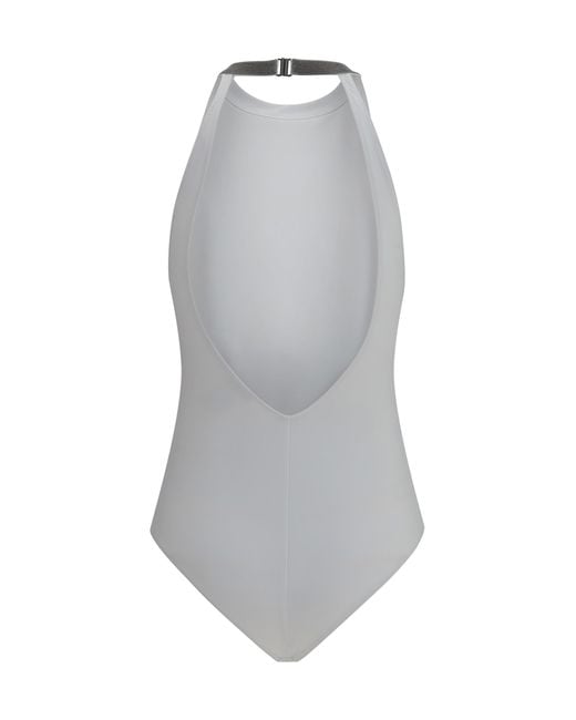 Brunello Cucinelli Gray One-Piece Swimsuit With Monili Embellishment Polyamide; Elastane Swimwear