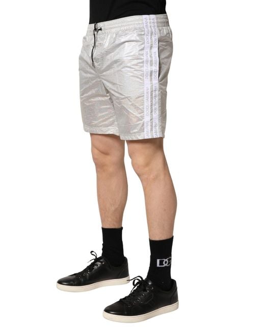 Dolce & Gabbana Metallic Polyester Drawstring Shorts Swimwear for men