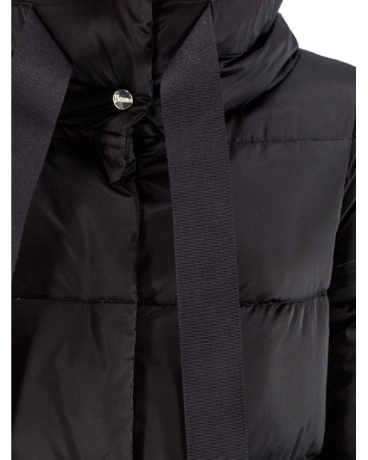 Herno Black Satin City Glamour Coat