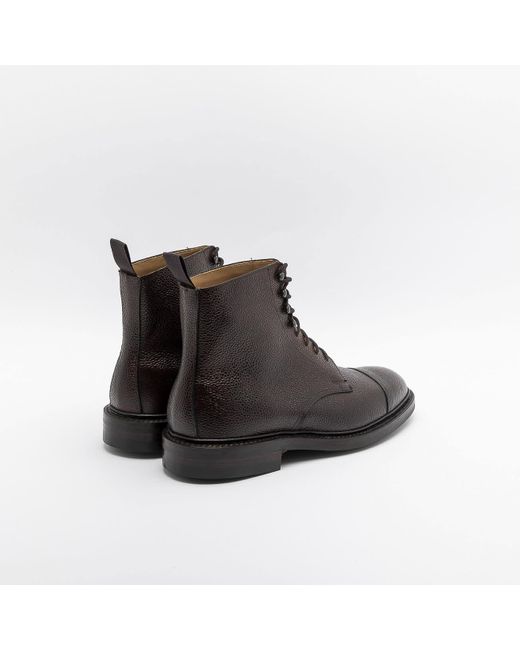 Crockett & Jones Dark Brown Scotch Grain Calf Derby Boot in Black for Men | Lyst