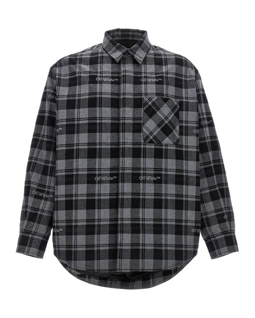 Off-White c/o Virgil Abloh Gray 'Check Flannel Padded' Jacket for men