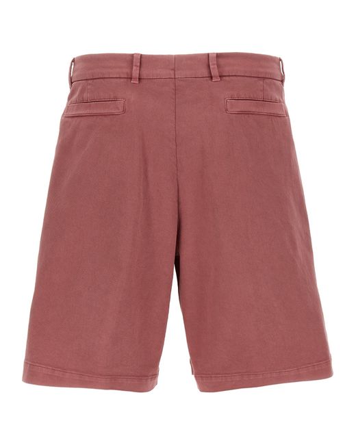 Brunello Cucinelli Red Cotton Bermuda Shorts for men