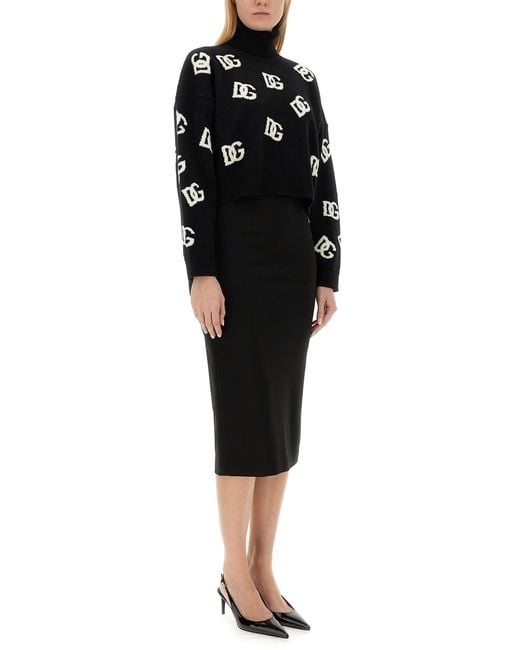 Dolce & Gabbana Black Milan Stitch Skirt