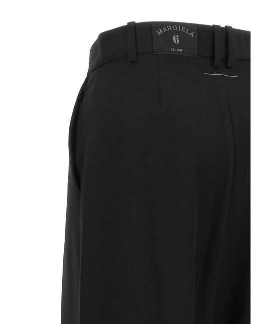 MM6 by Maison Margiela Black Polyester Casual Pants