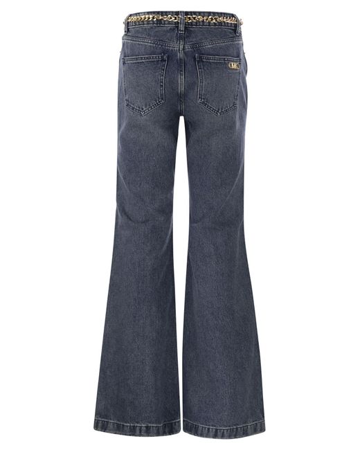 Michael Kors Blue Denim Flair Jeans With Belt