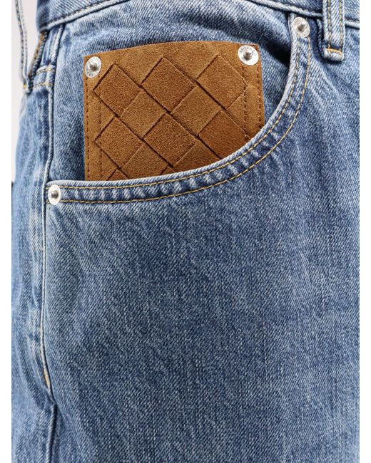 Bottega Veneta Blue Wide Leg Jeans With Turn Up for men