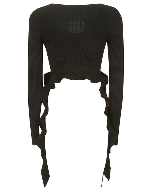 Versace Black 76Dpm01 Rouches Knitwear