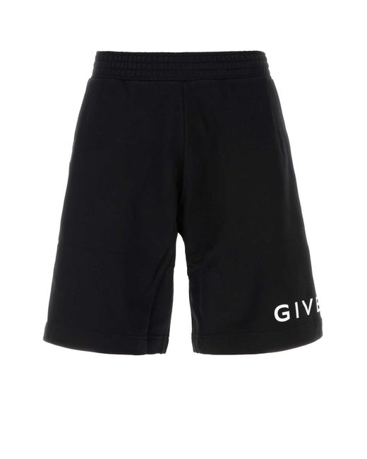 Givenchy Black Cotton Bermuda Shorts for men