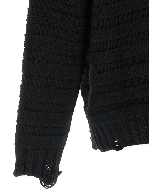 MM6 by Maison Margiela Black Virgin Wool Cardigan Clothing for men