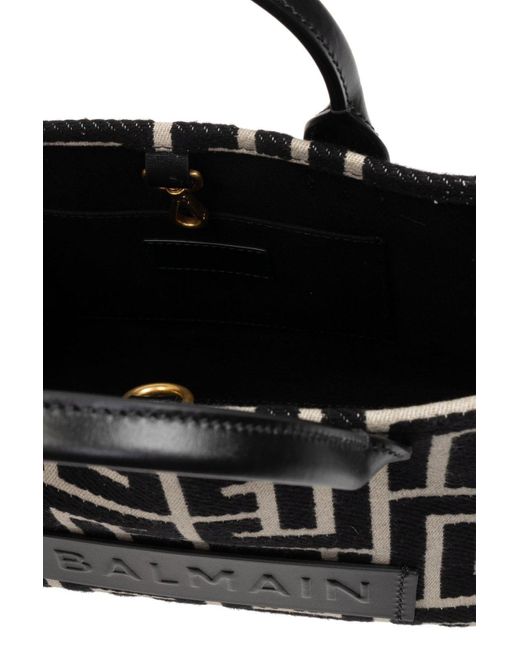 Balmain Black B Army Monogram Jacquard Small Tote Bag