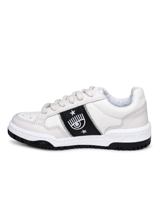 Chiara Ferragni Cf1 White Leather Sneakers