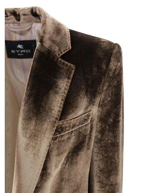 Etro Brown Single-Breasted Jacket
