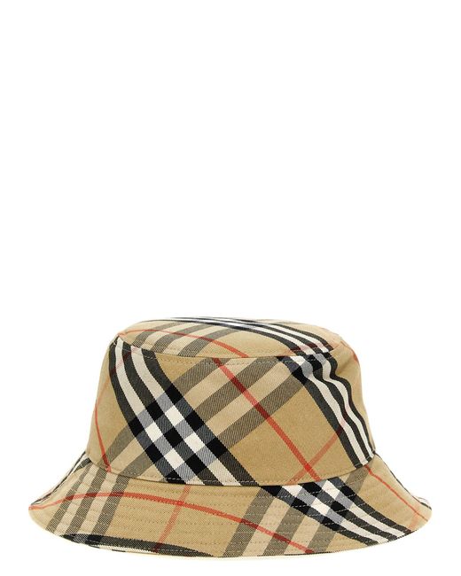 Burberry Green Logo Embroidery Check Bucket Hat