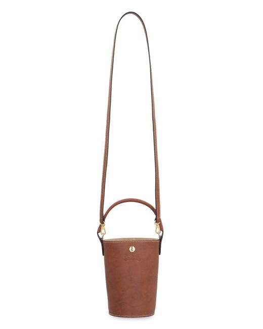 Longchamp Brown Xs Épure Leather Bucket Bag