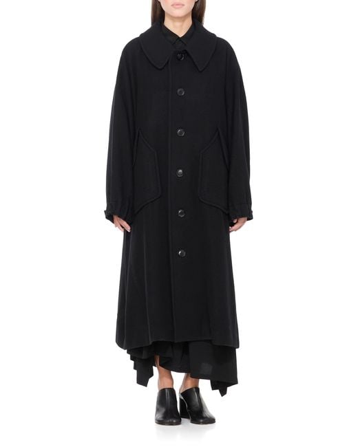 Y's Yohji Yamamoto Black Wool Coat