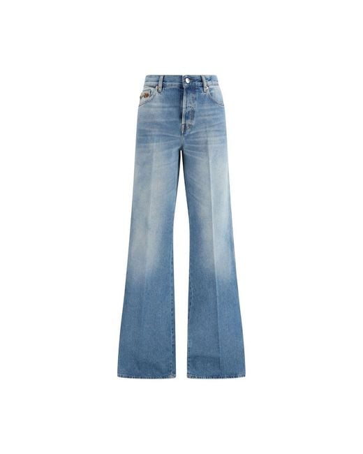 Gucci Blue Cotton Flared Jeans