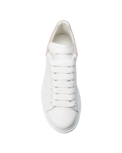 McQueen White Oversize *Icon Smooth Calf Leather Sneakers With Patchouli Suede Heel Counter.<Br
