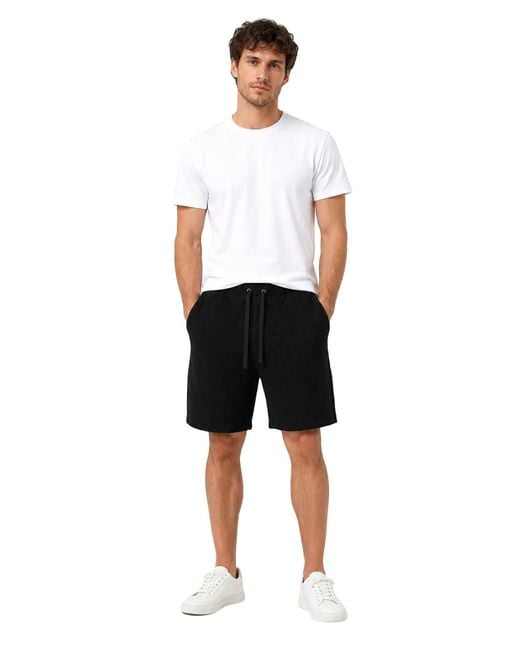 Emporio Armani Black Shorts Embossed Jersey Polyamide for men