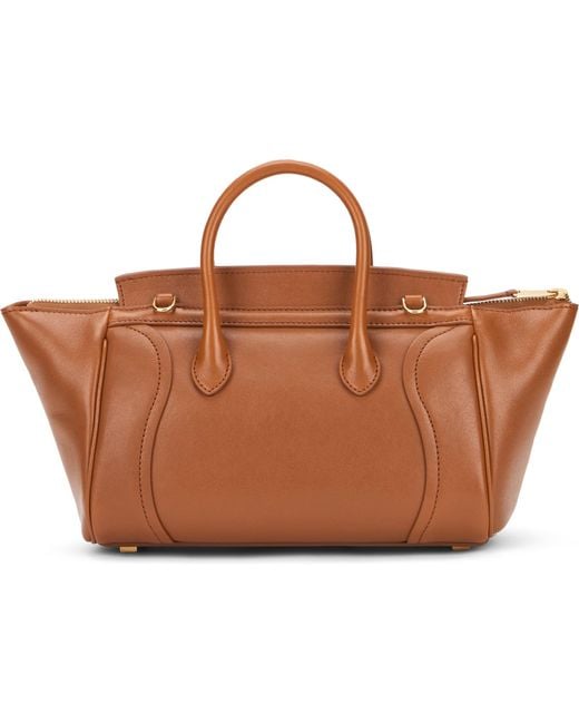 Céline Brown Luggage Handbag Leather Lambskin Handbags