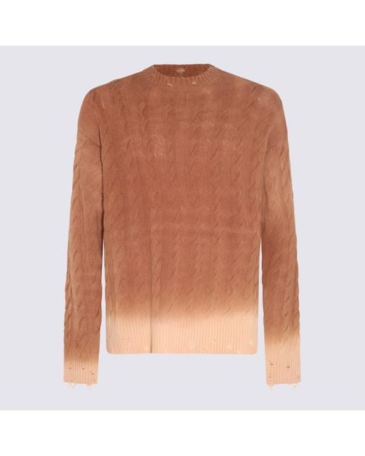 Laneus Brown Wool And Cashmere Blend Sweater for men