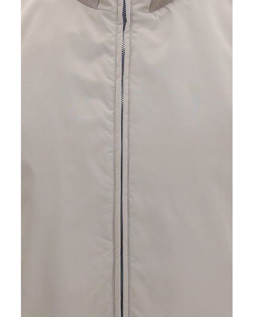 Brunello Cucinelli Gray Sleeveless Vest Jacket Polyester; Polyamide for men
