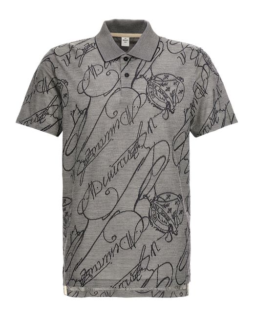 Berluti Gray 'Gradient Scritto' Polo Shirt for men